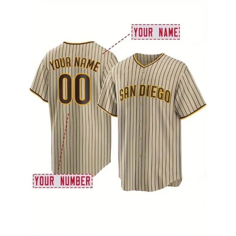 Embroidery Jersey - Maillot de Baseball brodé pour hommes,