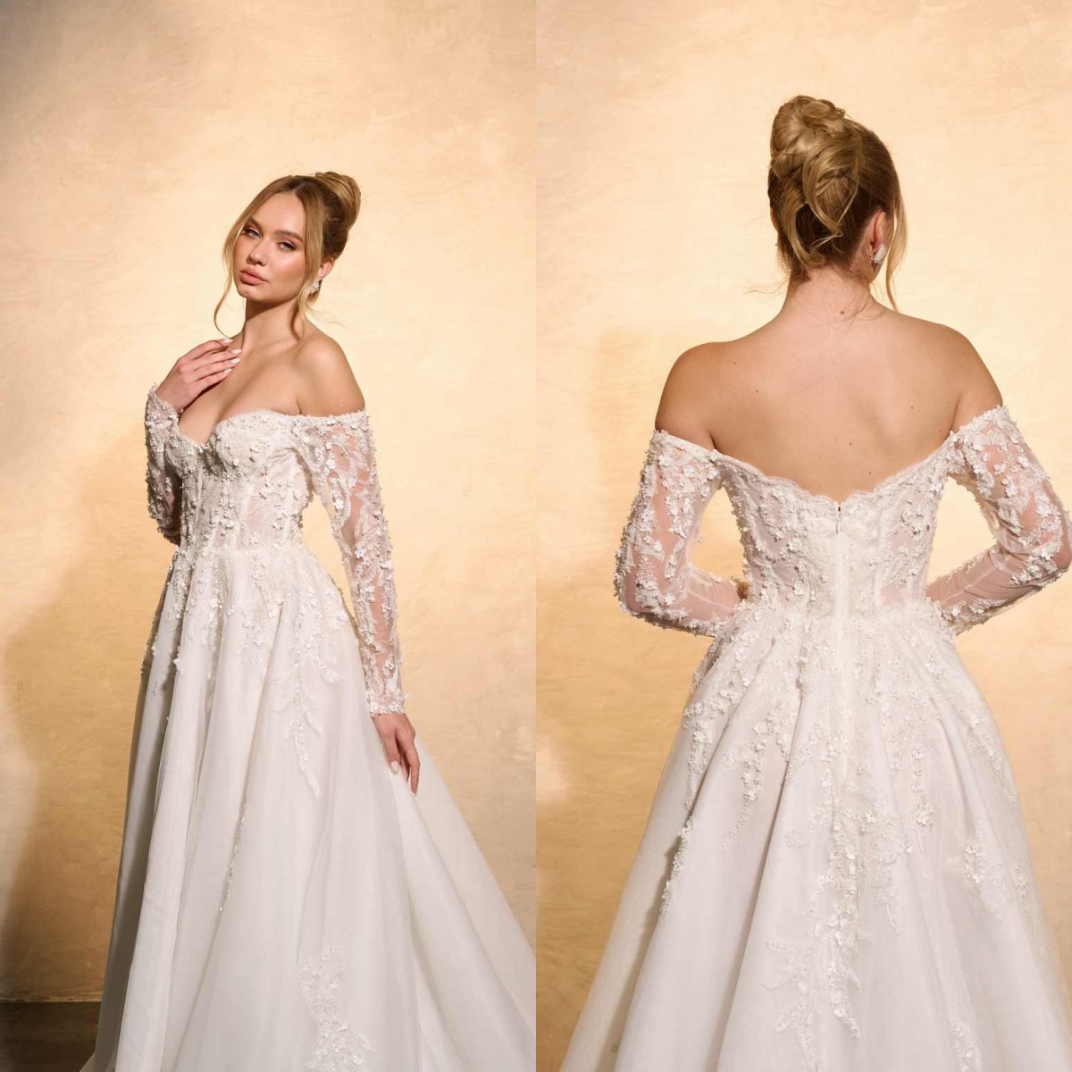 Embroidery Online Designs - Robe de mariée élégante en dentelle,