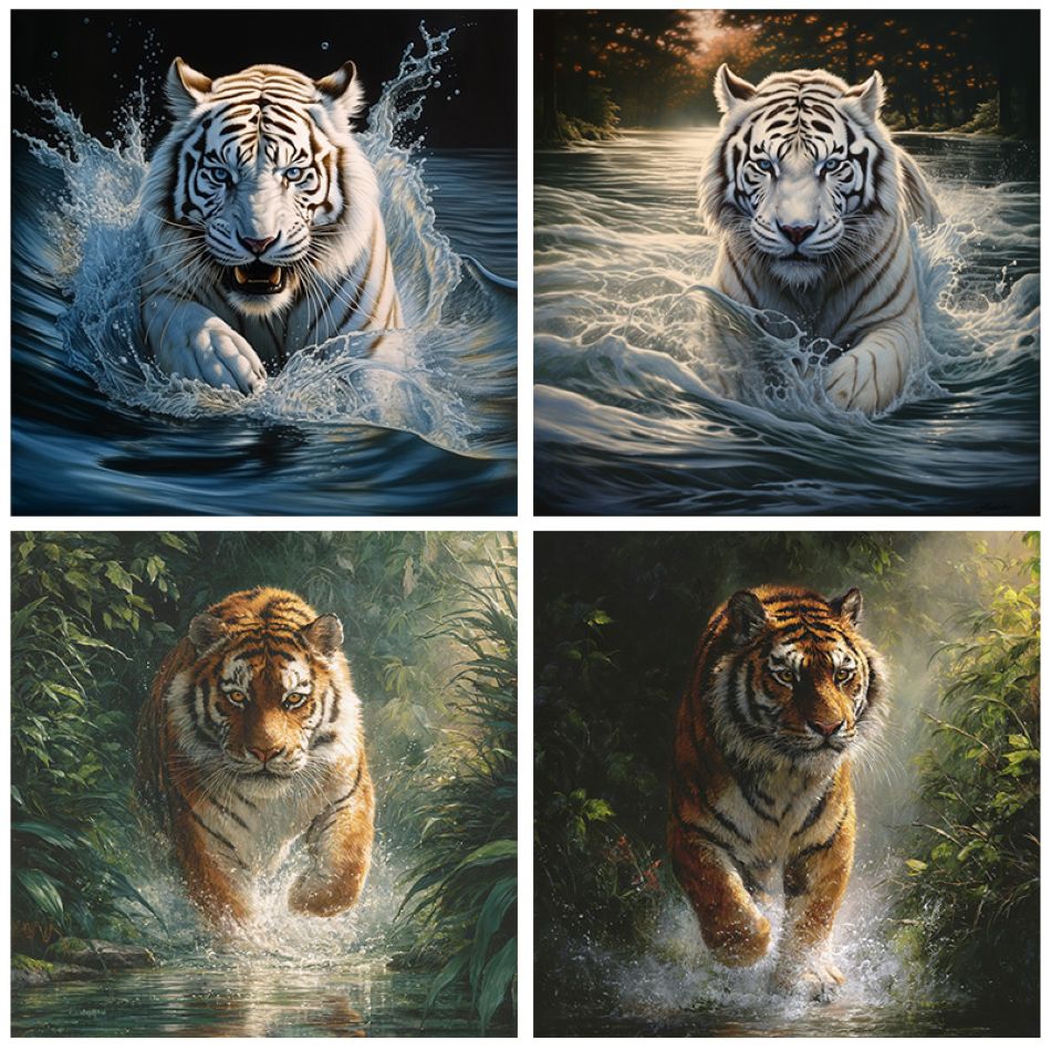 Embroidery Ideas For Bags - Kits de peinture diamantée CHENISTORY Tiger