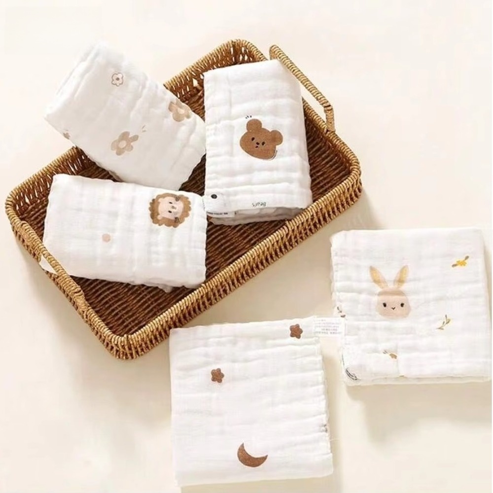 Embroidery Towel - Lot de 2 bavoirs carrés en