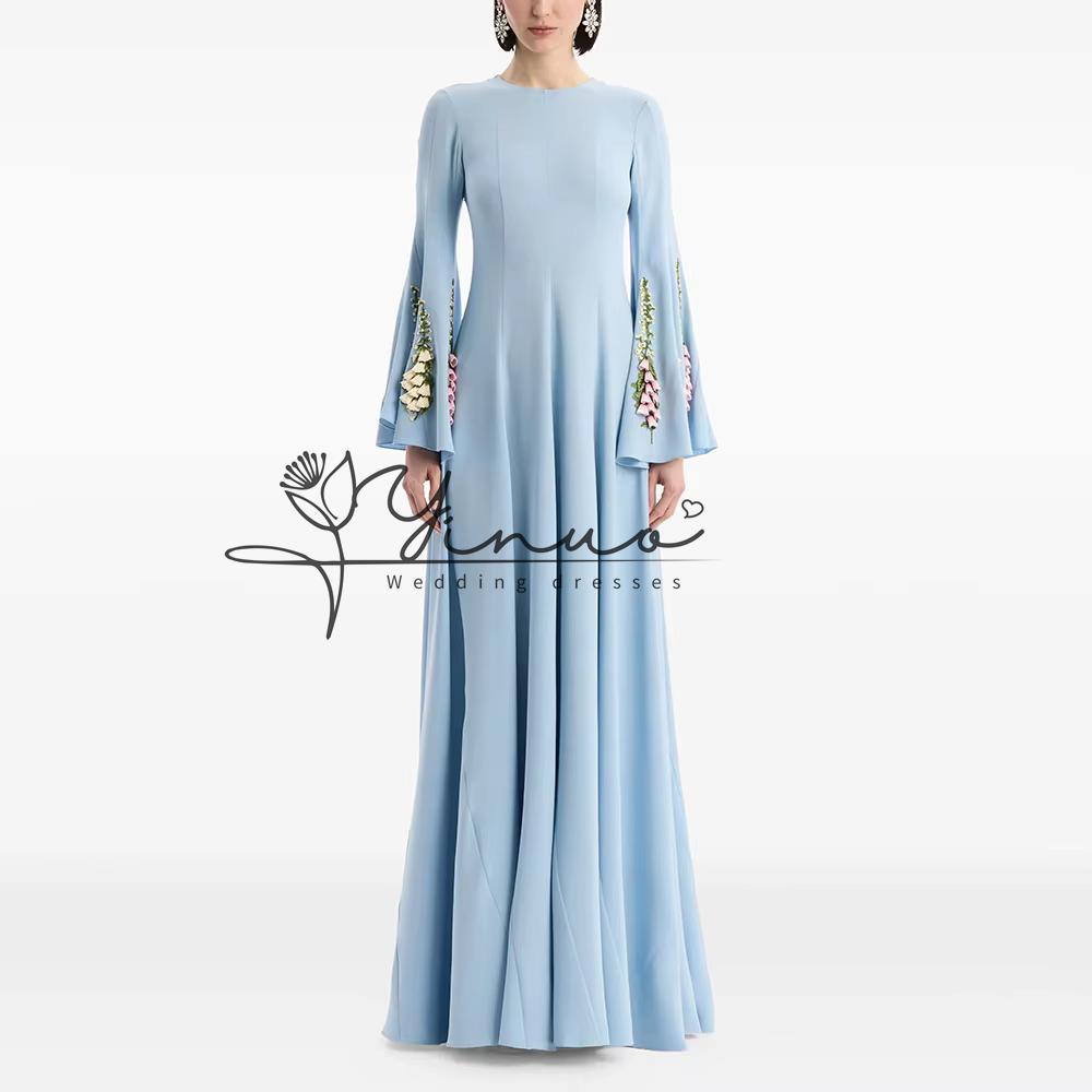 Embroidery Jersey - Robe de soirée longue maxi personnalisée