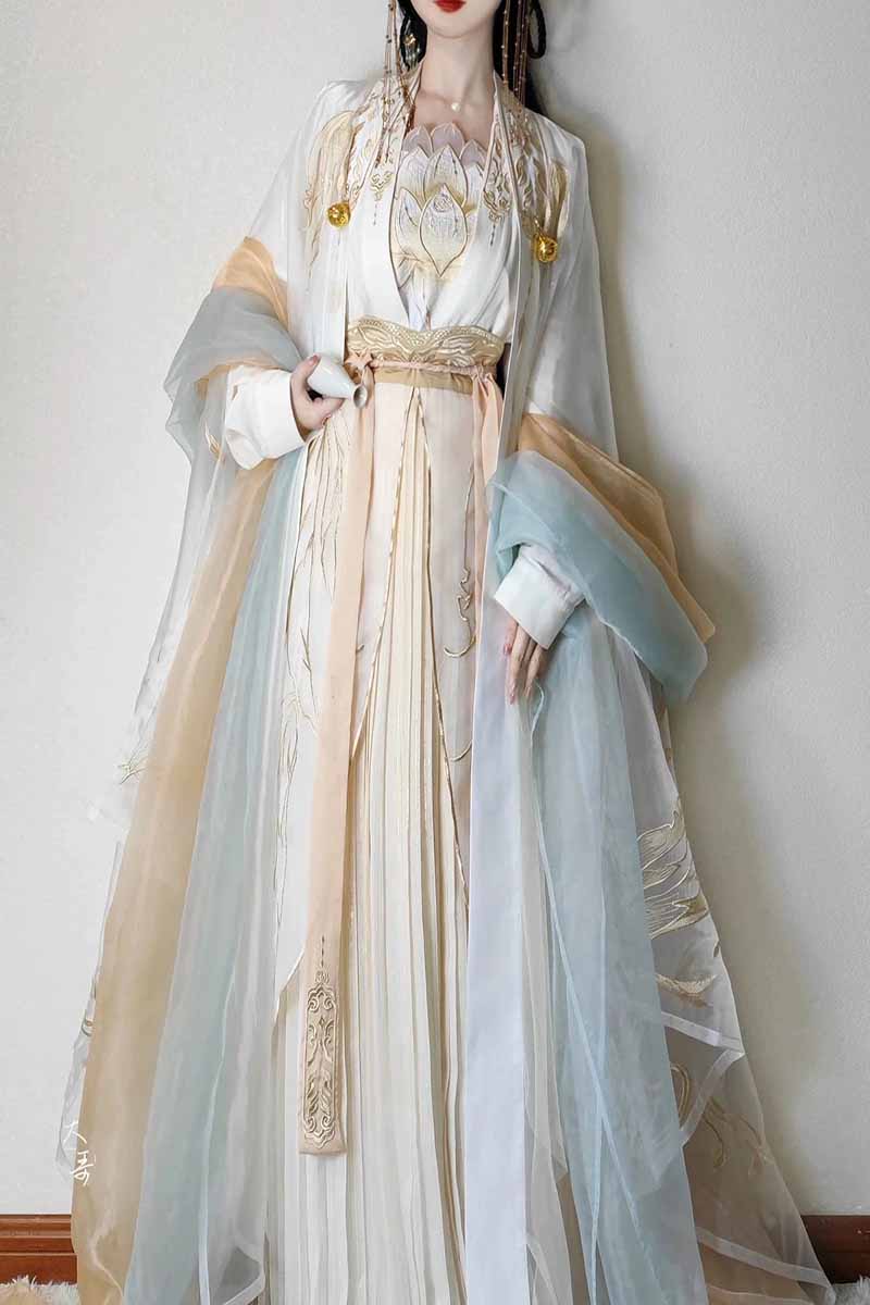 Embroidery Gradient - Robe Hanfu chinoise pour femme, broderie