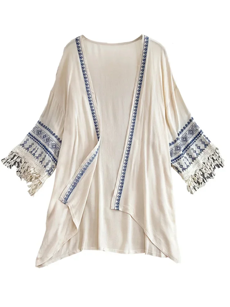 Châle d'été de style ethnique  - Embroidery Zig Zag Stitch avis et prix