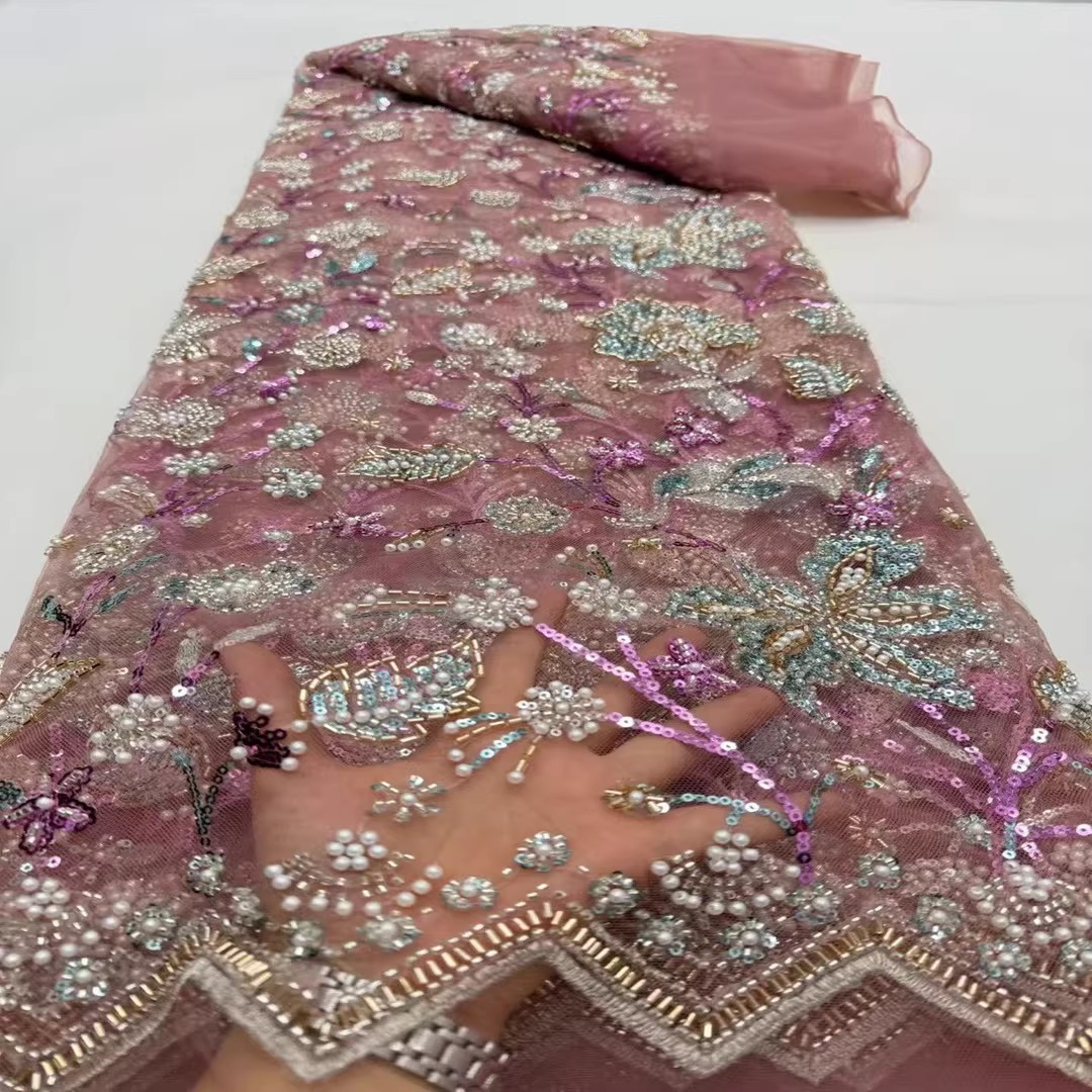 Tissus brodés de perles et de  - Embroidery Wedding avis et prix