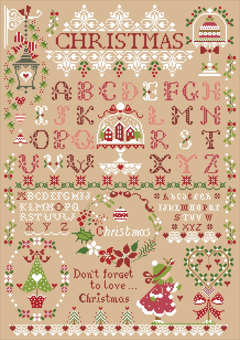 Kit de point de croix fille de - Embroidery Xmas Kits avis et prix