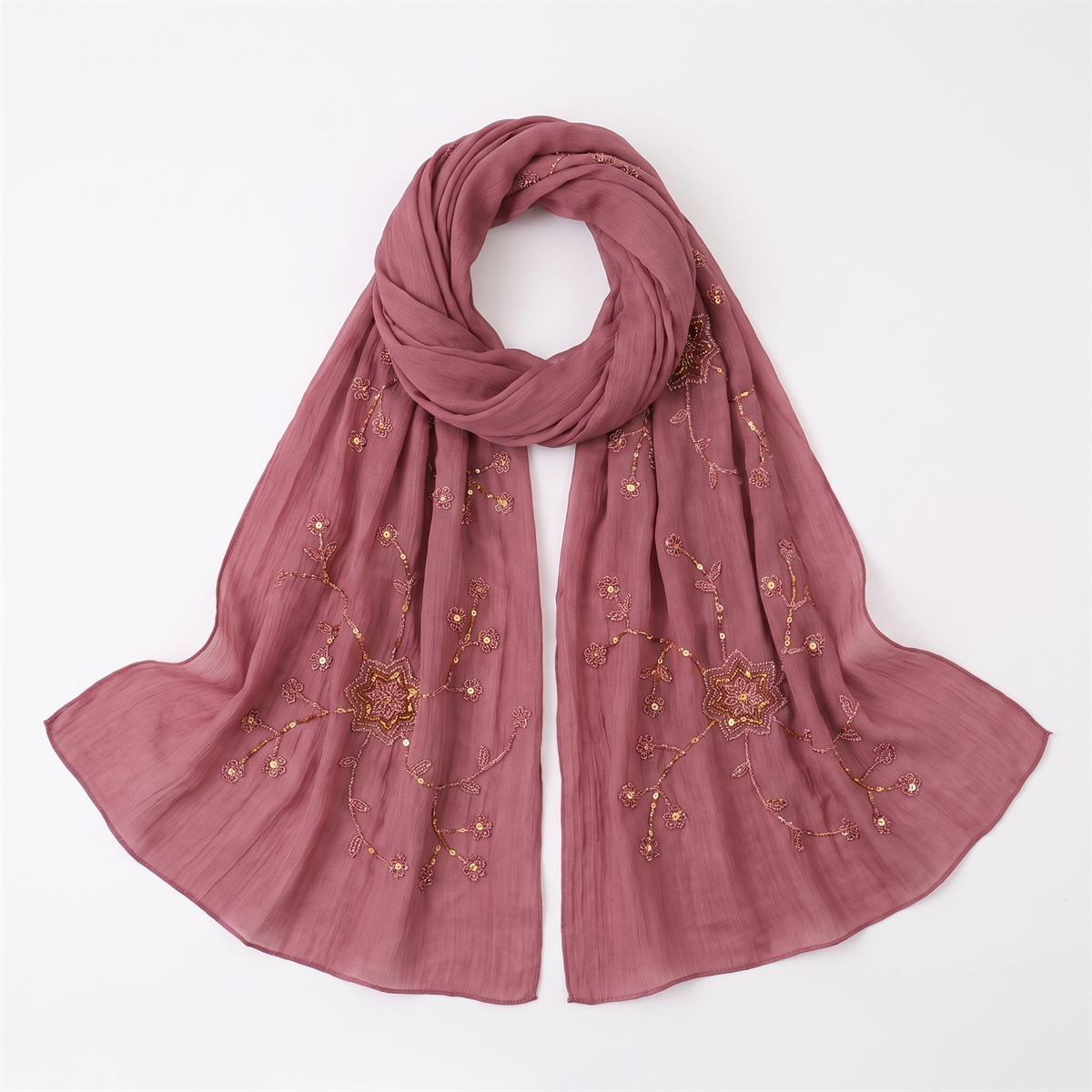 Écharpe Hijab Plissée Tendance - Embroidery Wedding avis et prix