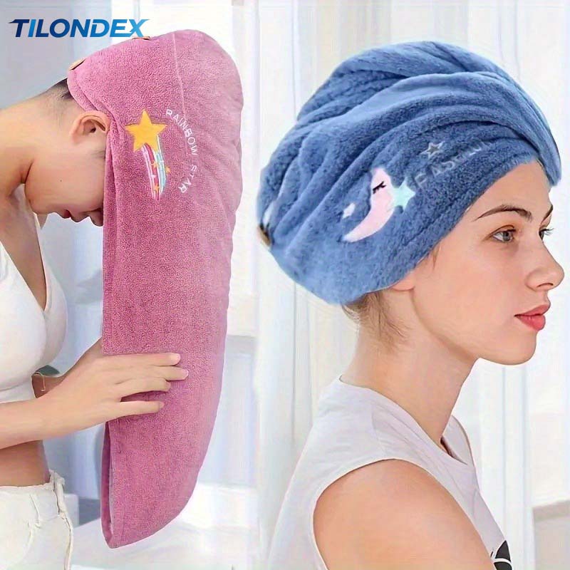 Serviette-turban pour cheveux  - Embroidery Towel avis et prix