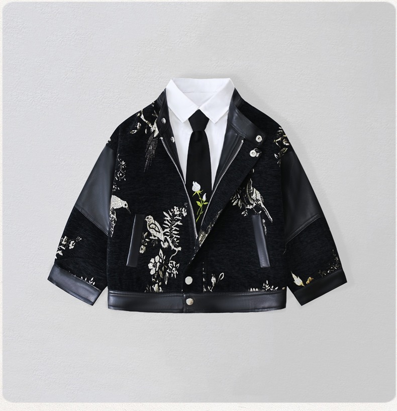 Veste de moto en cuir Pu brodé - Embroidery Wedding avis et prix