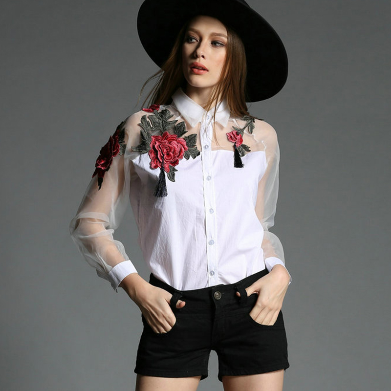 Femmes mode broderie florale e - Embroidery Jersey avis et prix