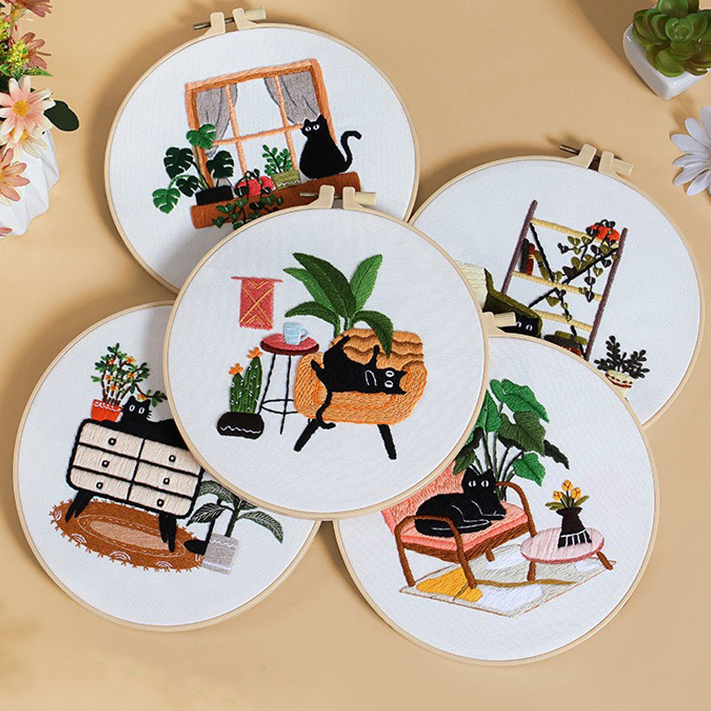 Kit de broderie avec motif cha - Embroidery Ideas For Bags avis et prix